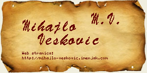 Mihajlo Vesković vizit kartica